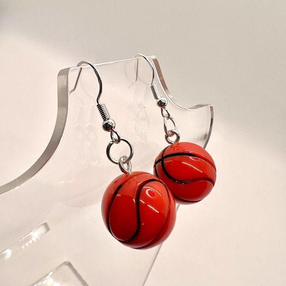Basketball Earrings - Basketball Mom Accessories - School Earrings - Picture 6 of 10